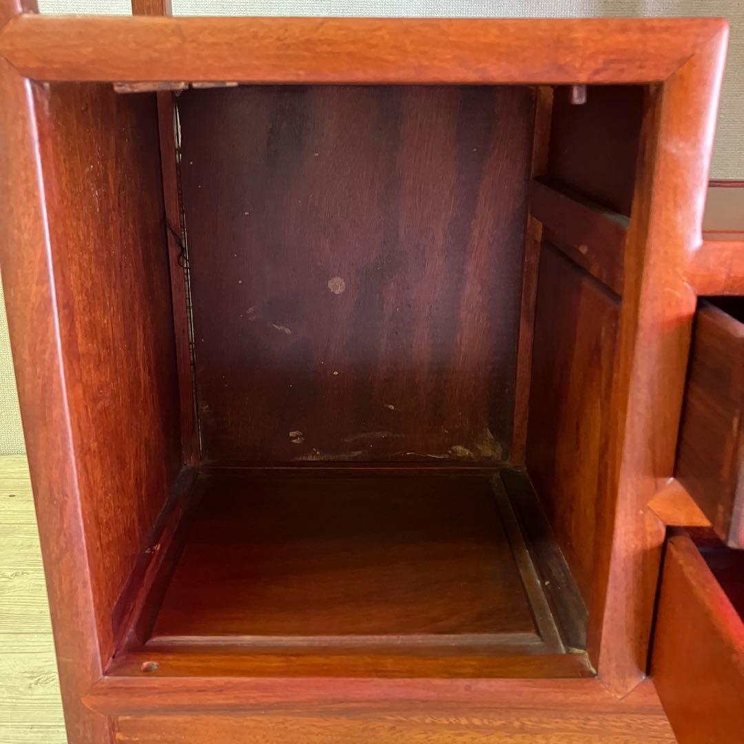 【工芸品】茶箪笥　飾り棚ミニ　花梨　茶道具　水屋箪笥