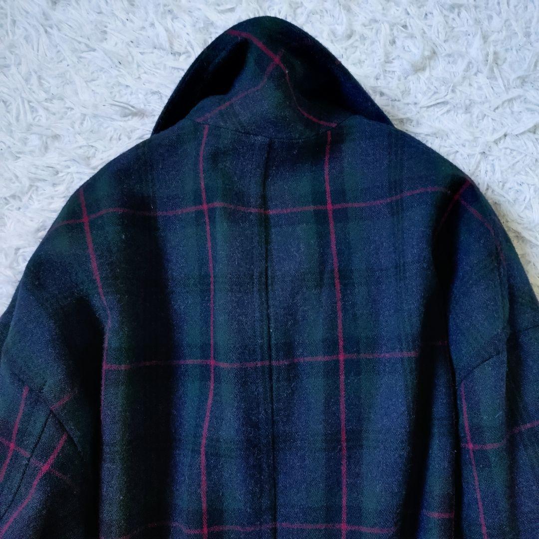 nest Robe　チェスターコート　ゆったり　Aライン　綿麻　濃紺　XL相当