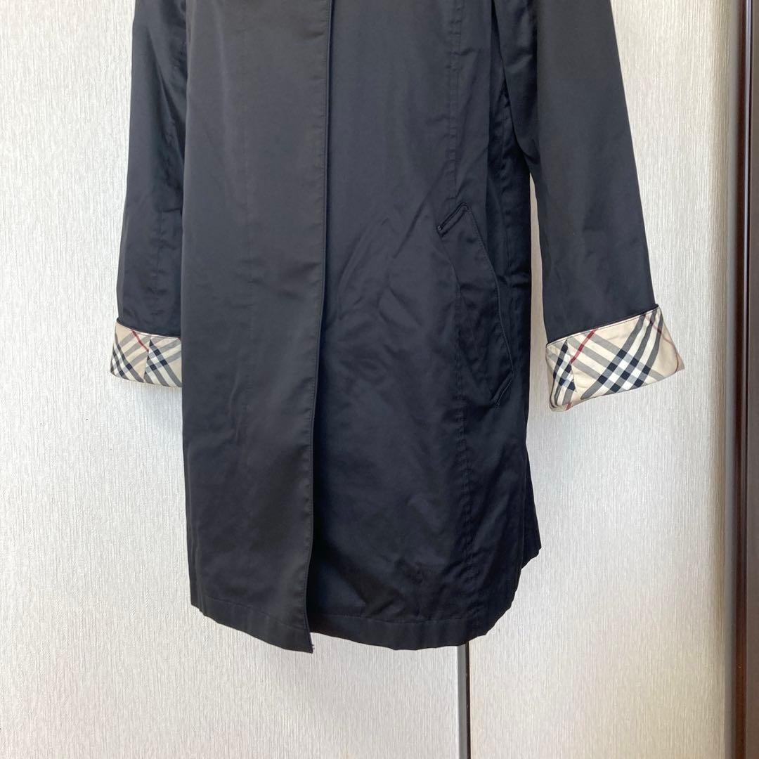 BURBERRY:美品✨スプリングコート ノバチェック ステンカラー 比翼　黒