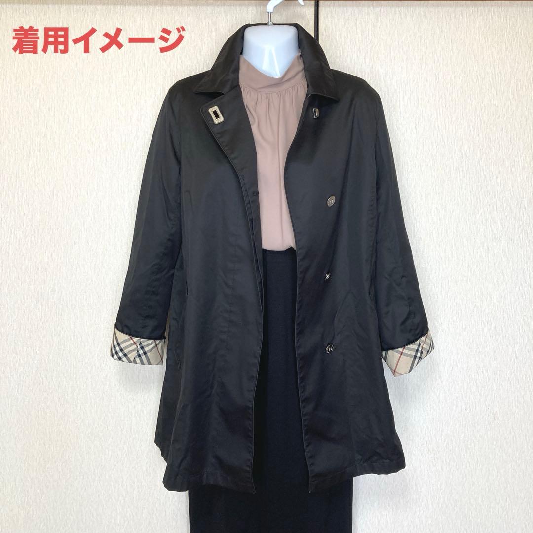 BURBERRY:美品✨スプリングコート ノバチェック ステンカラー 比翼　黒