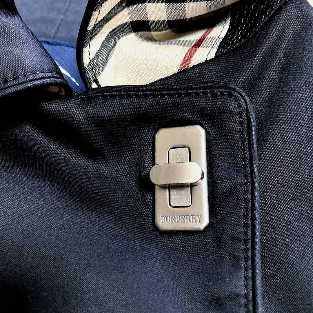 BURBERRY:美品✨スプリングコート ノバチェック ステンカラー 比翼　黒