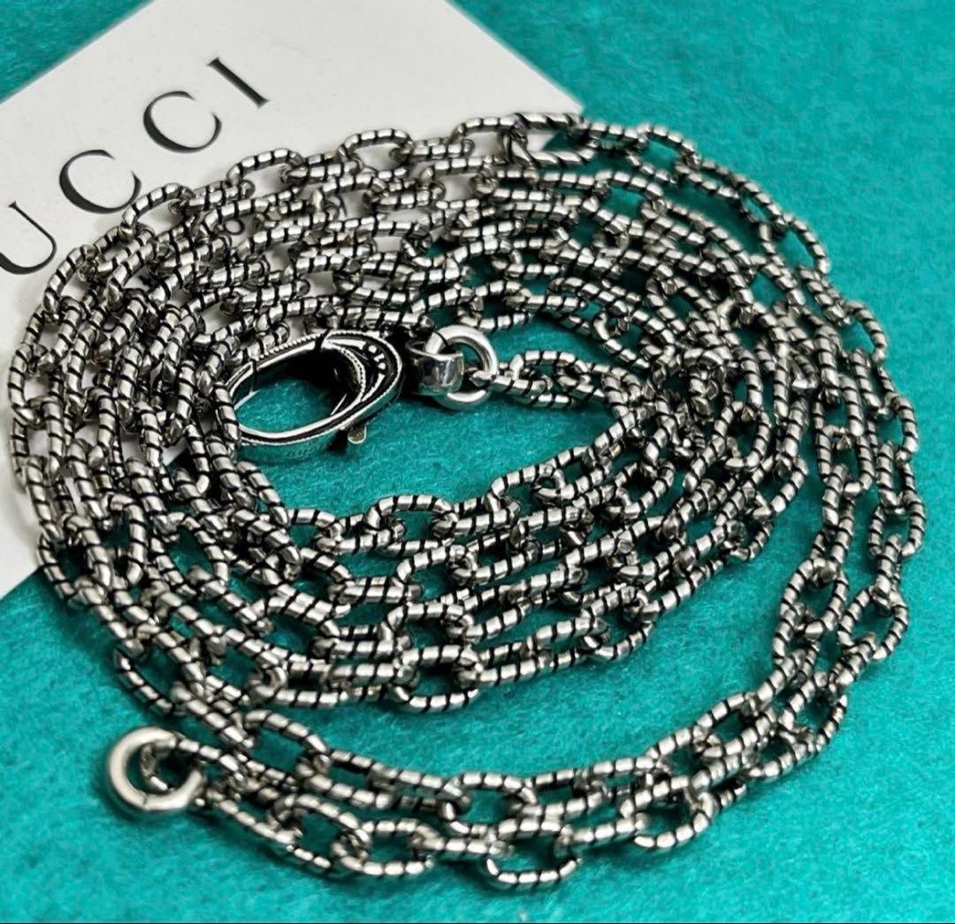 70センチ‼️美品‼️GUCCI 燻‼️シルバー925 ロングチェーン‼️