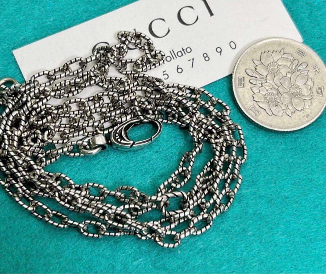 70センチ‼️美品‼️GUCCI 燻‼️シルバー925 ロングチェーン‼️
