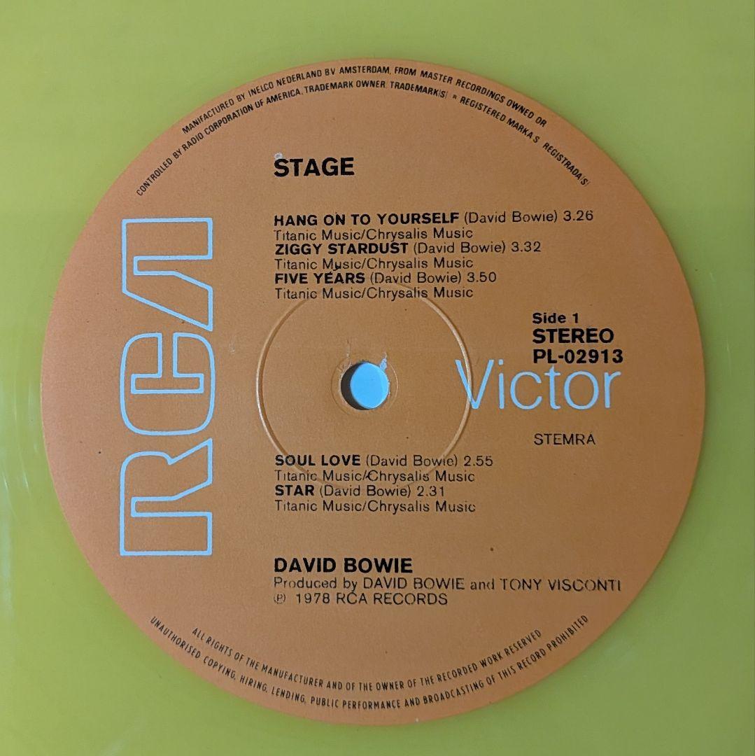 DAVID BOWIE『STAGE』LP2枚組　イエロー盤