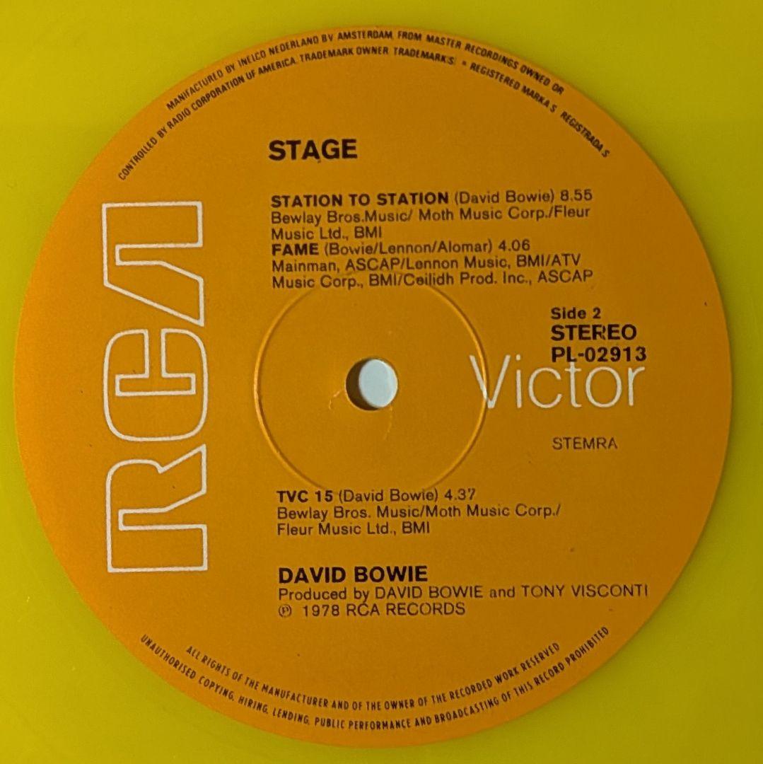 DAVID BOWIE『STAGE』LP2枚組　イエロー盤