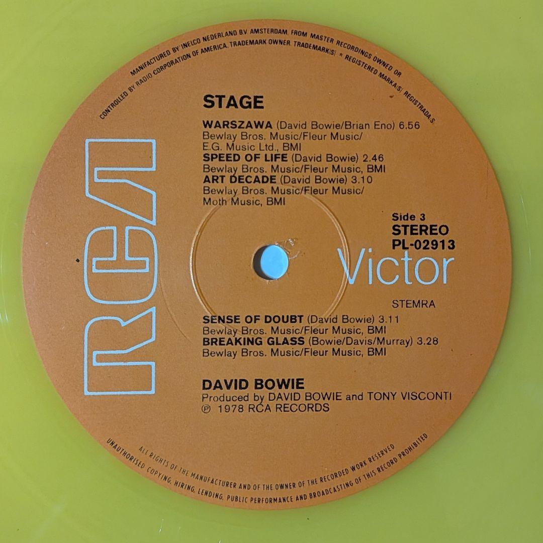 DAVID BOWIE『STAGE』LP2枚組　イエロー盤