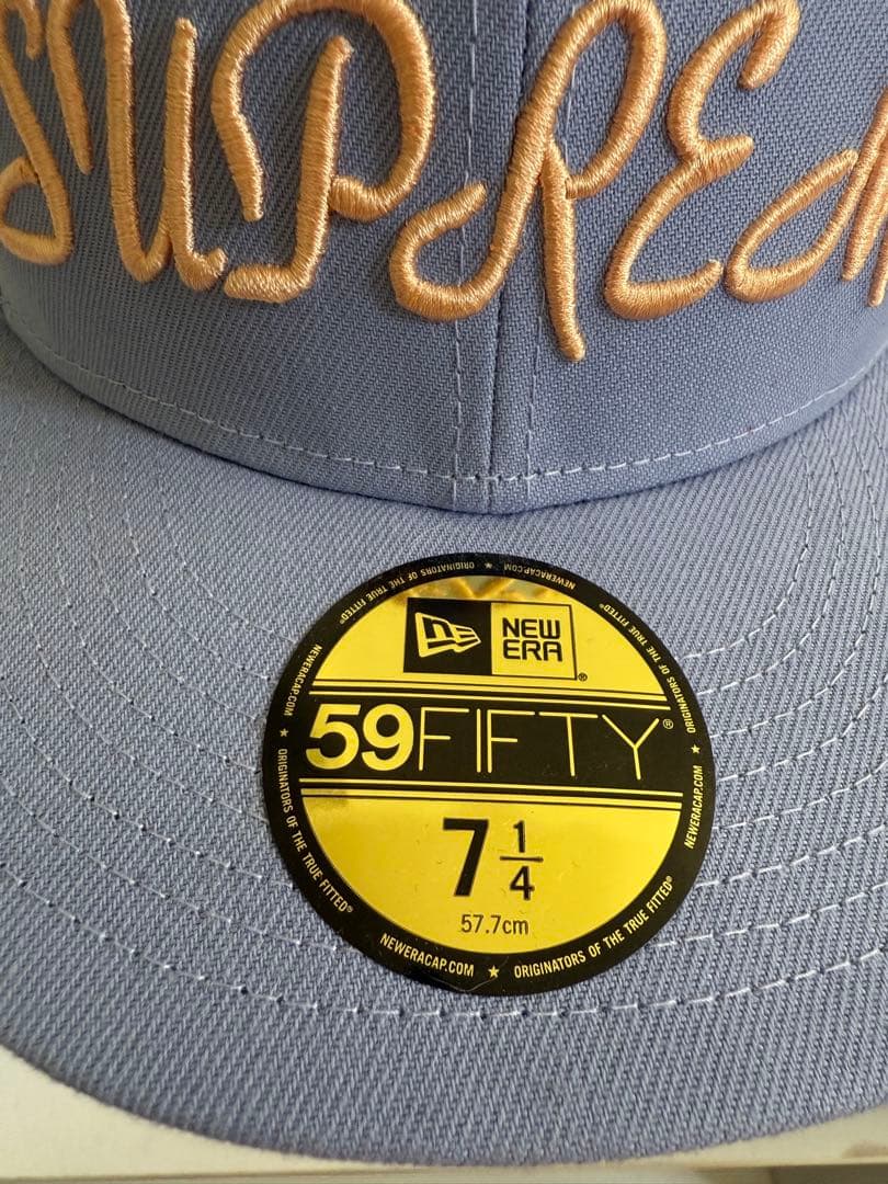【値下げ】supreme スクリプト　ニューエラ　ラベンダー