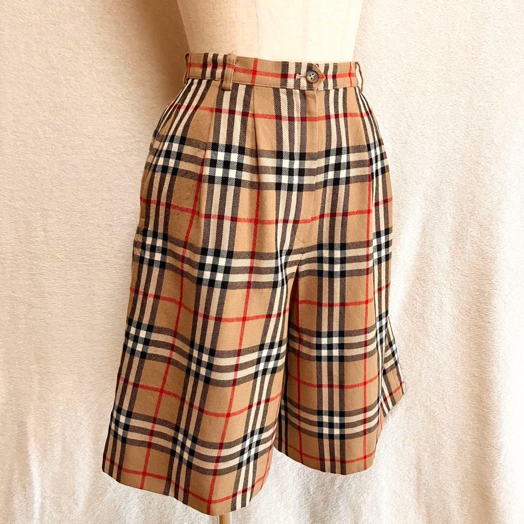 90' Burberrys ノバチェック柄 ロング キュロットスカート7AR