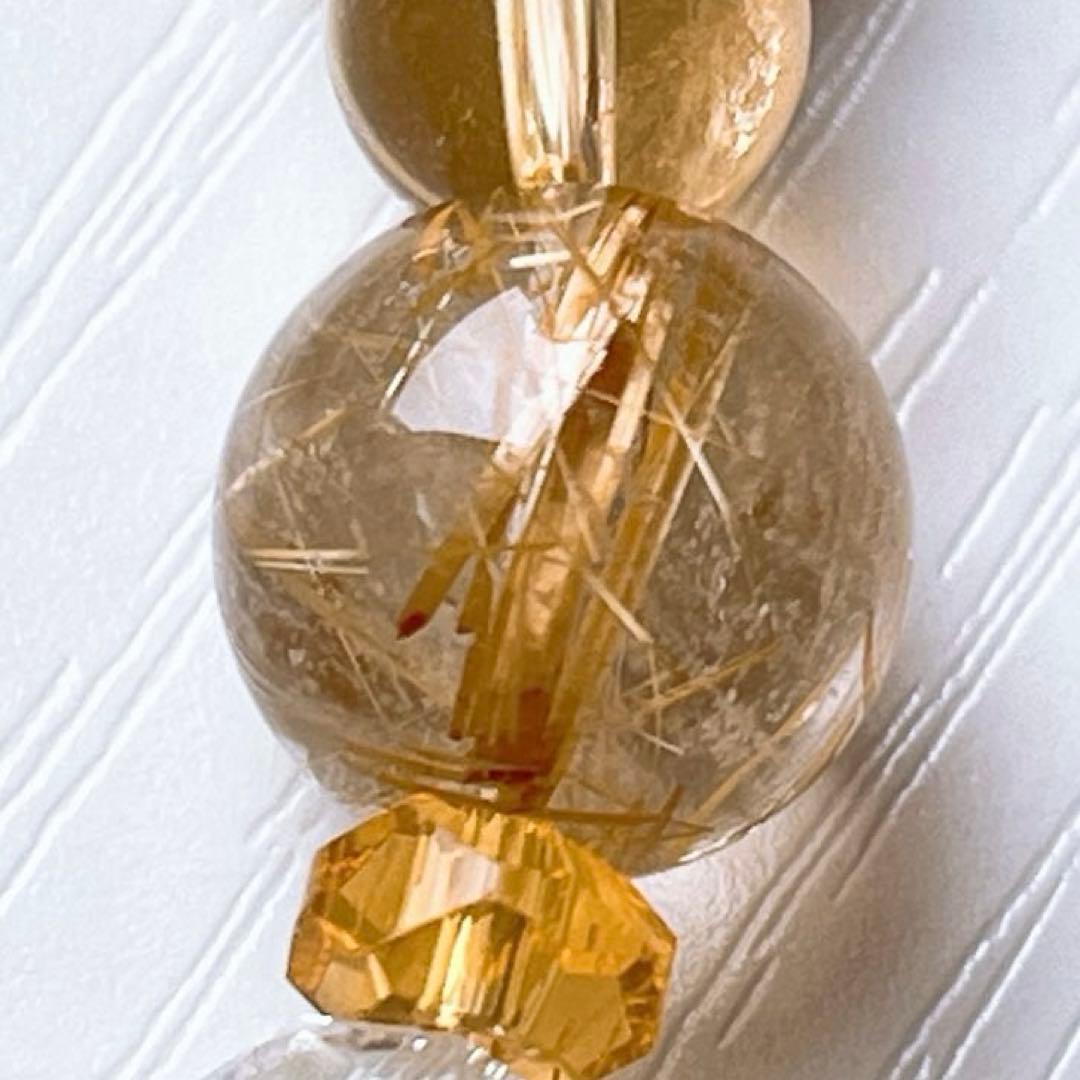 まゆ様♥️シトリン 六芒星 大粒＆ルチルクォーツ大玉17.2mm金運アップ天然石