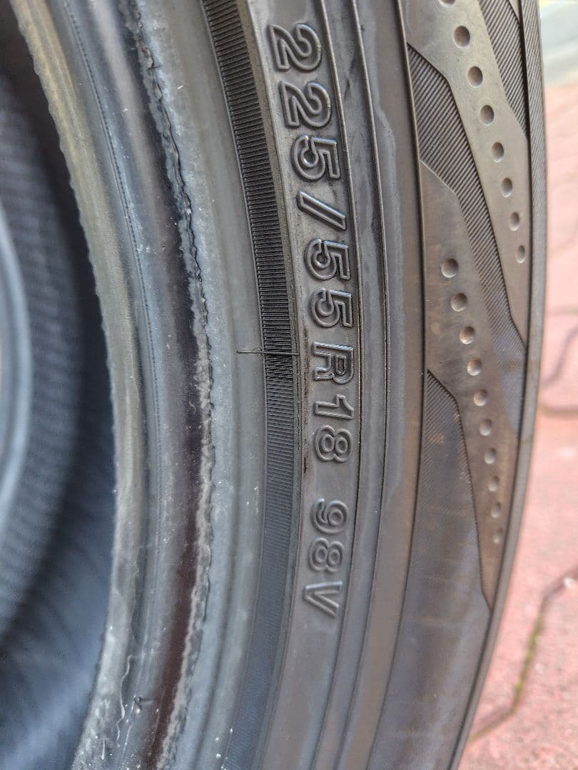 5080ヨコハマ RV03 225/55R18 23年製 8分山２本セット