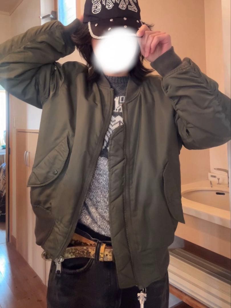 古着　MA-1　ジャケット　supreme fuckthisindustry 緑