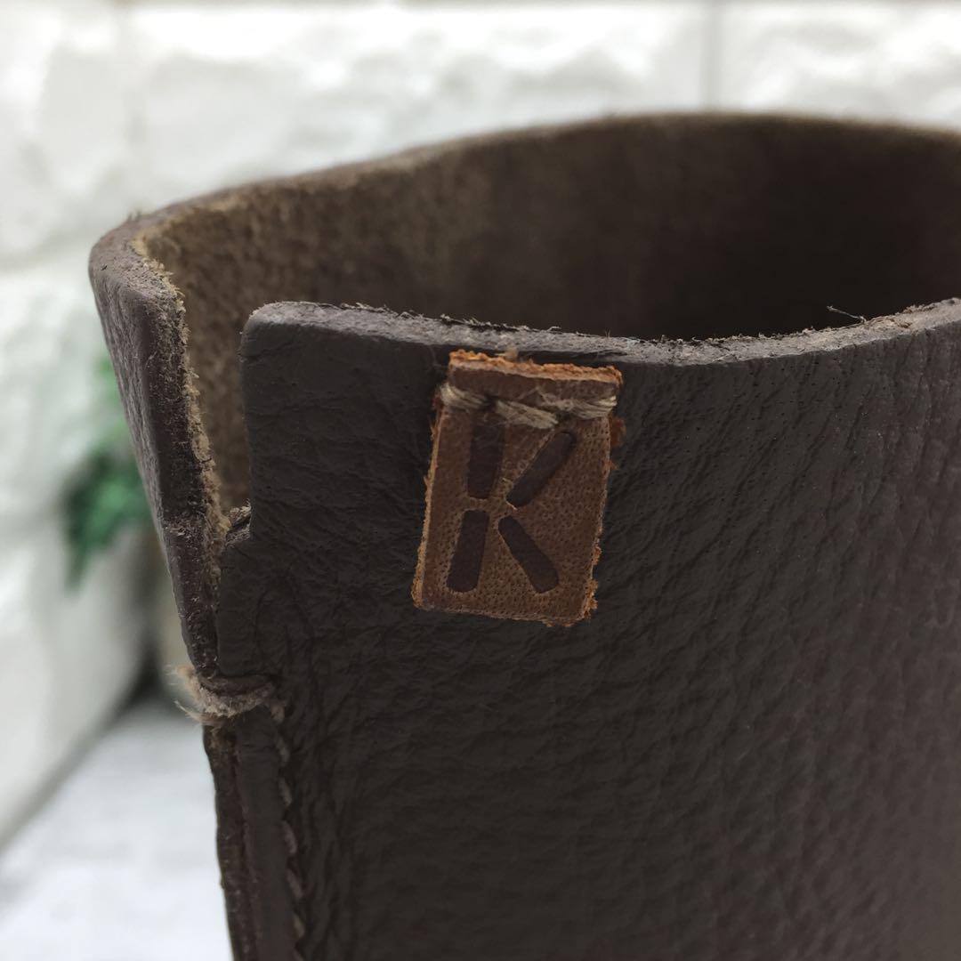 【美品】KOOS コース シボ革ミドルブーツ ブラウン 37