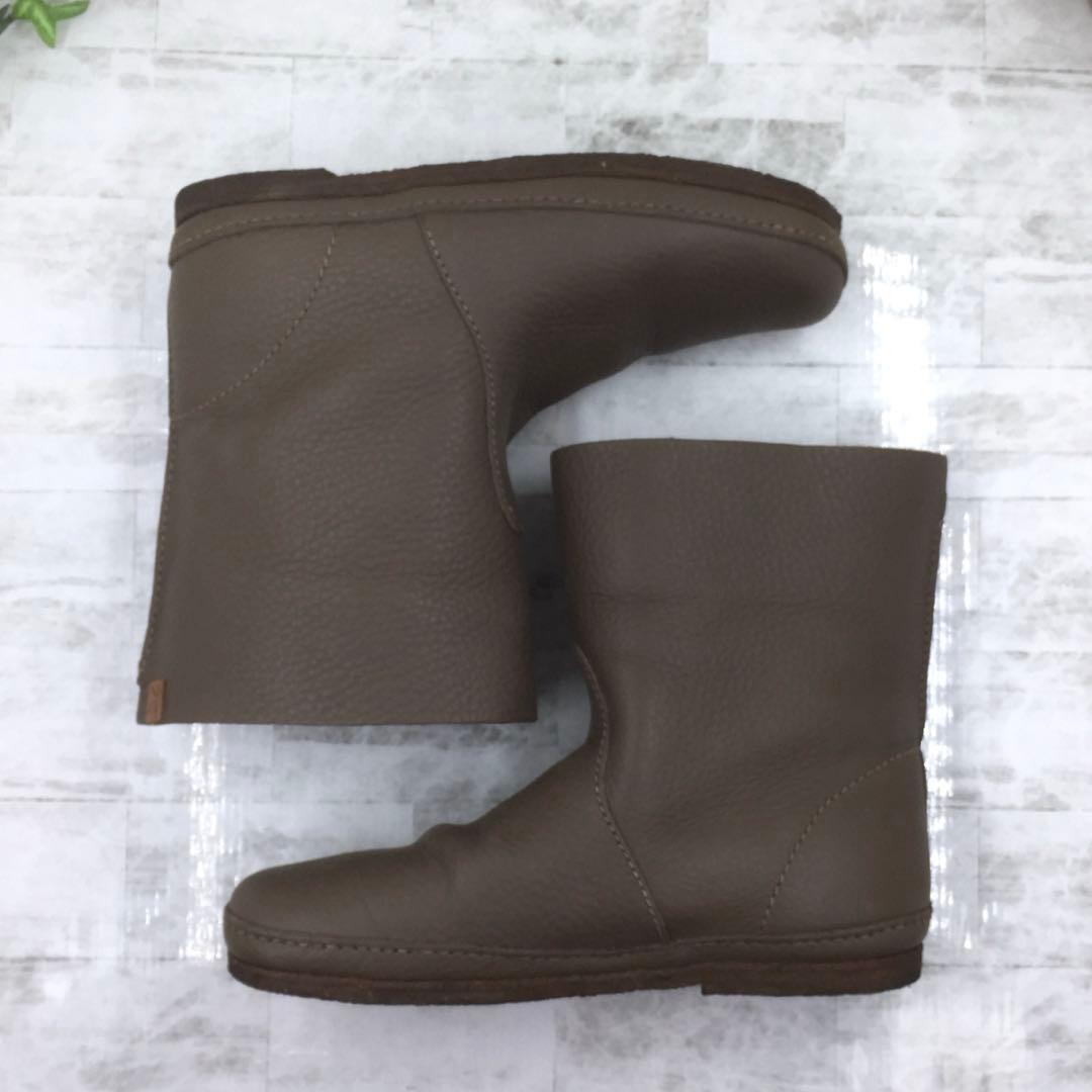 【美品】KOOS コース シボ革ミドルブーツ ブラウン 37