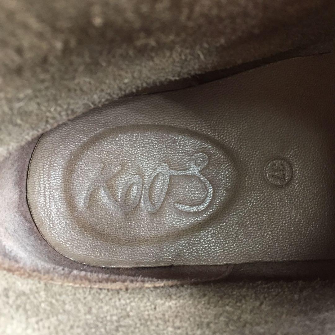 【美品】KOOS コース シボ革ミドルブーツ ブラウン 37