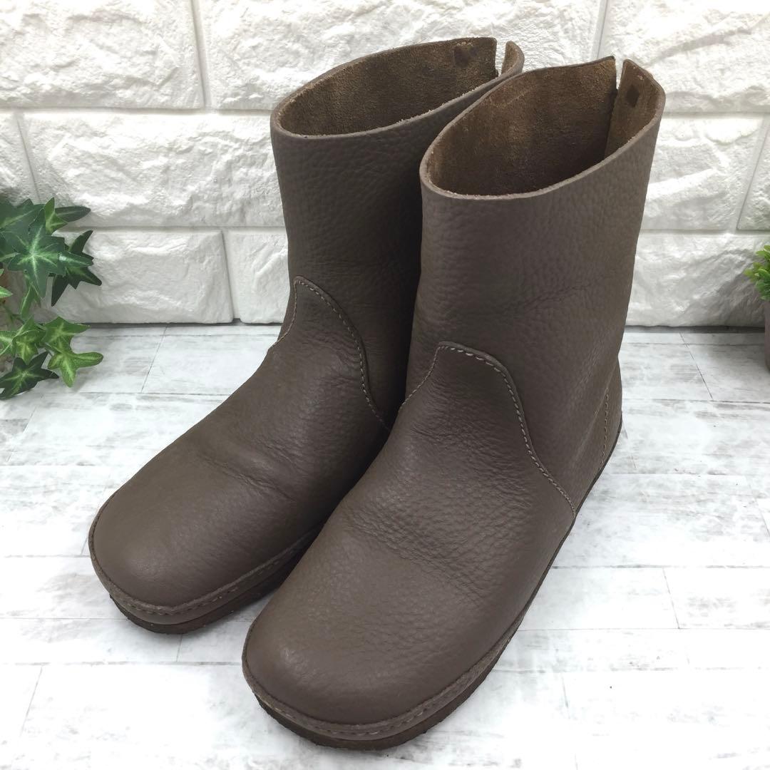 【美品】KOOS コース シボ革ミドルブーツ ブラウン 37