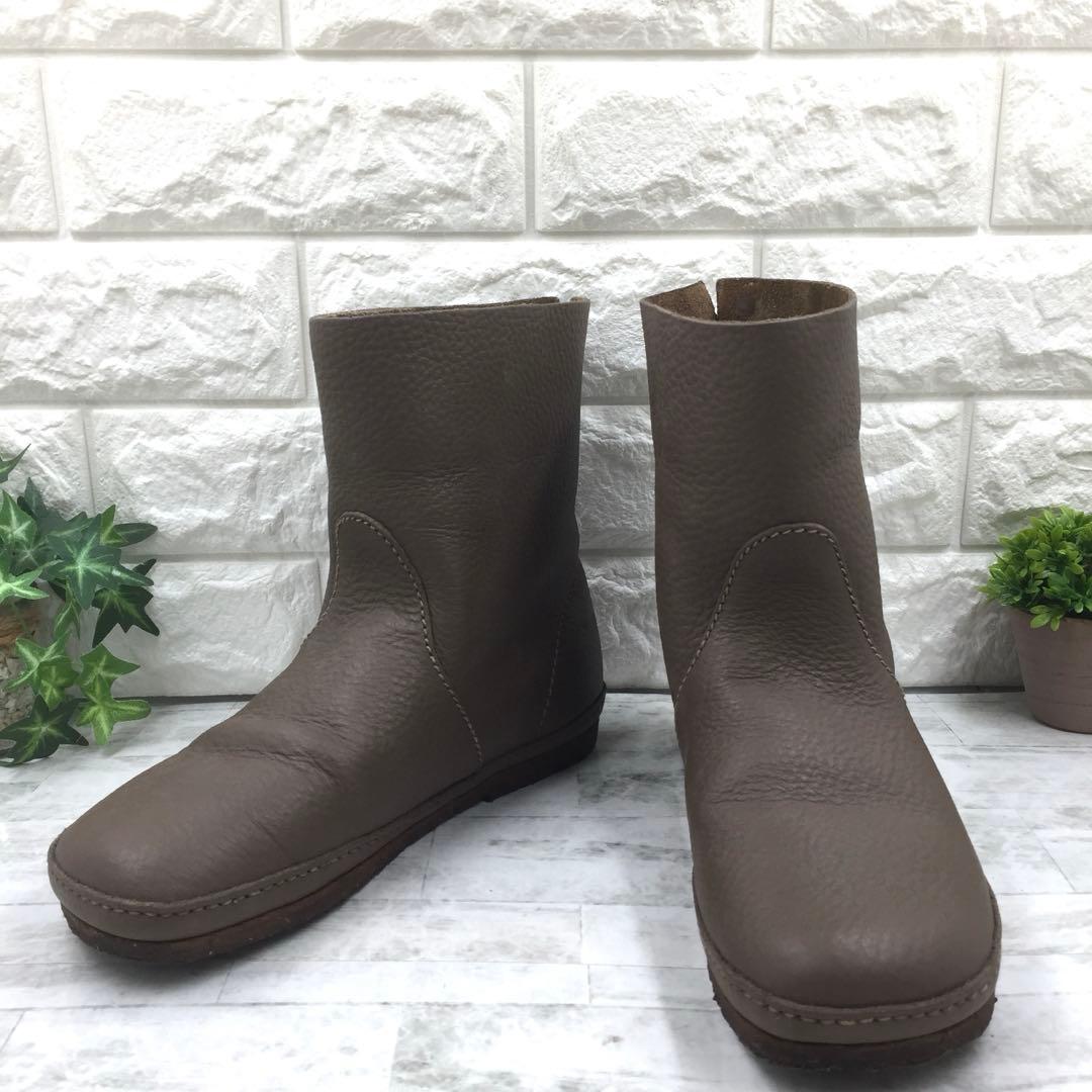 【美品】KOOS コース シボ革ミドルブーツ ブラウン 37