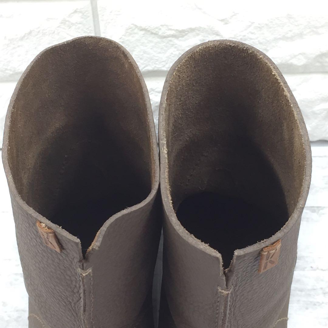 【美品】KOOS コース シボ革ミドルブーツ ブラウン 37