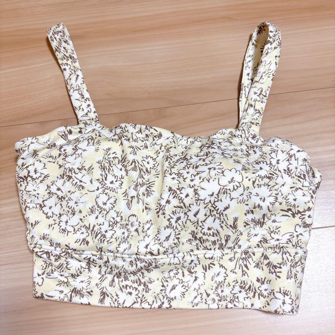 emmi 花柄 ヨガウェア セット ブラトップ レギンス 上下2点セット