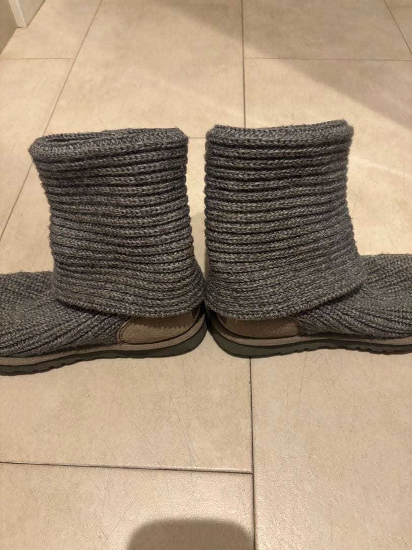 UGG アグ グレー ニット クラシック カーディ ブーツ 2way 23cm