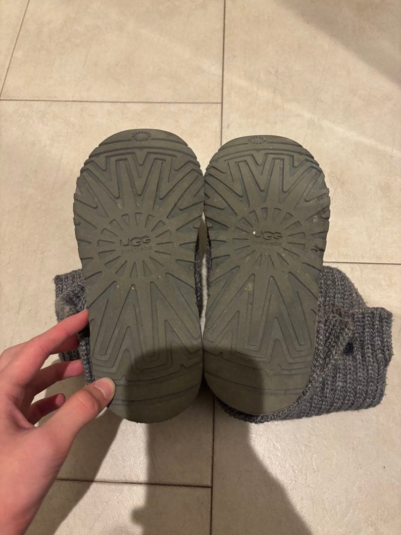 UGG アグ グレー ニット クラシック カーディ ブーツ 2way 23cm