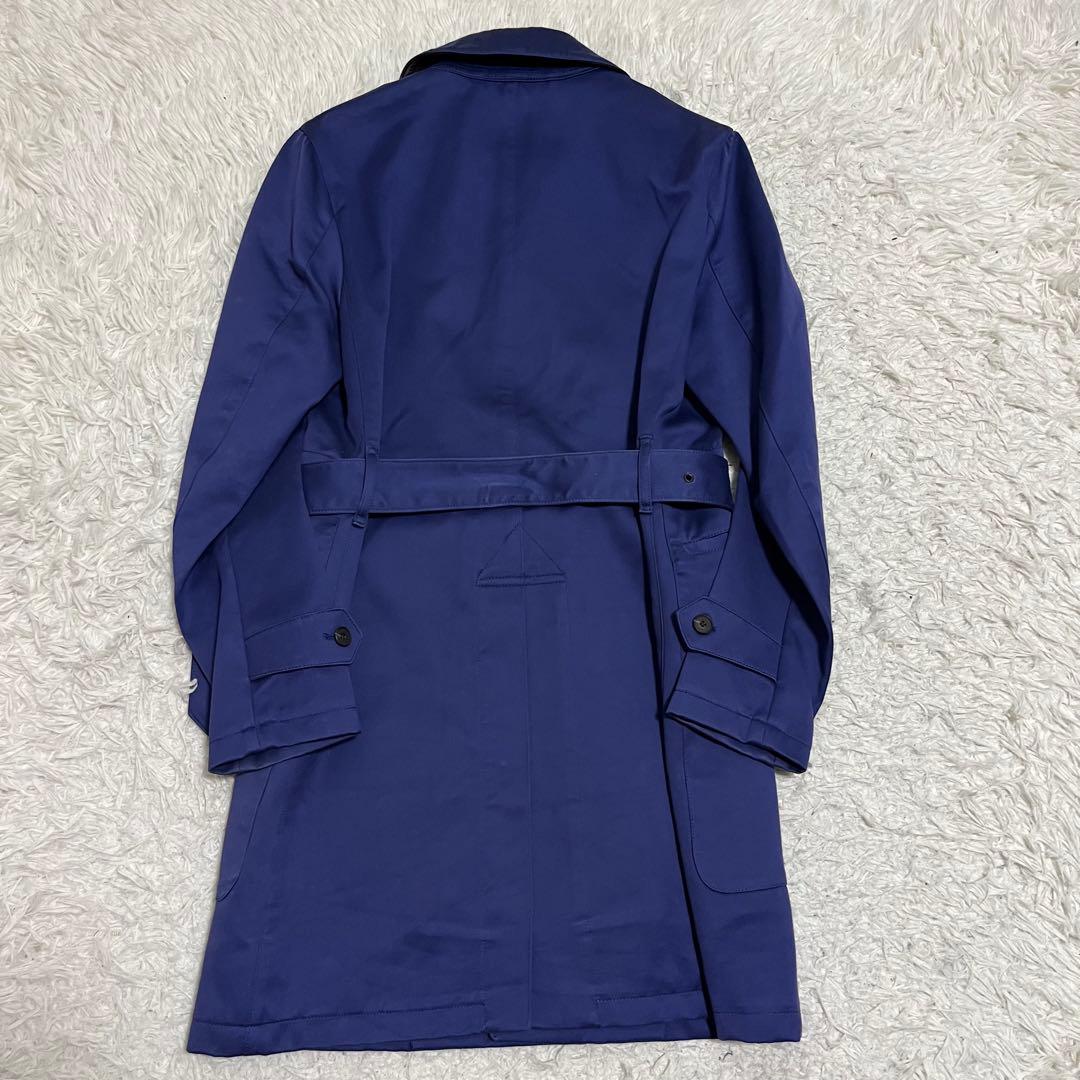 希少極美品　バーバリーロンドン　トレンチコート　ノバチェック　ブルー　46サイズ