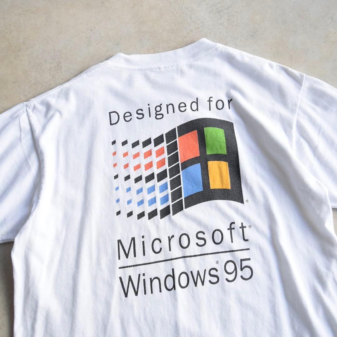 90s マイクロソフト ウィンドーズ 1995 プリント Tシャツ L