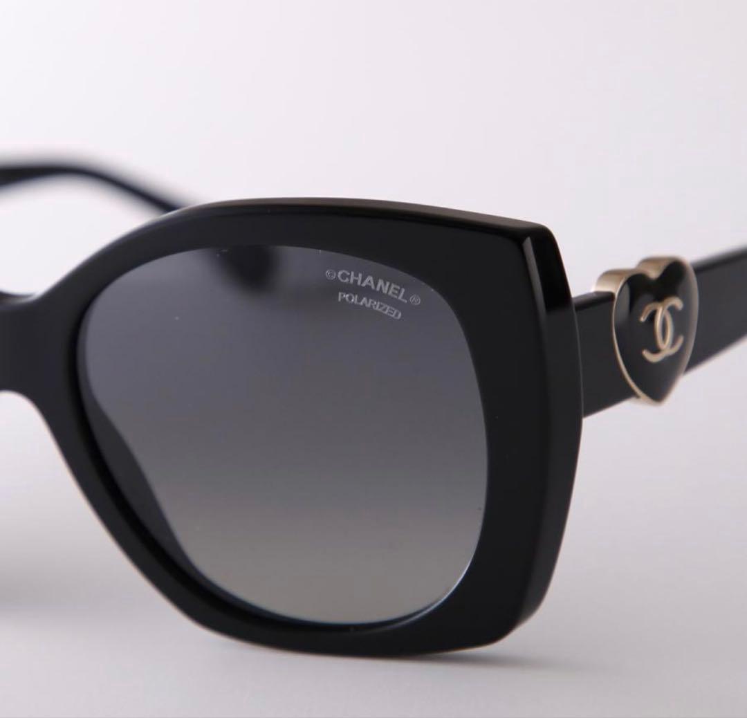 CHANEL ブラック サングラス ハートロゴ