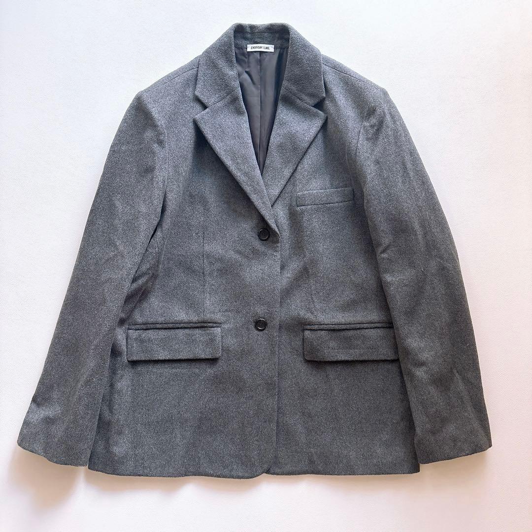 美品23AW　ドゥーズィエムクラス　DadJacketコート　カシミア混　グレー