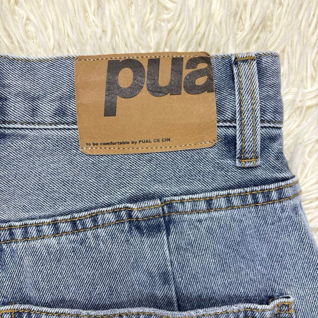 美品 PUAL CE CIN ピュアルセシン デニム カーブレッグパンツ