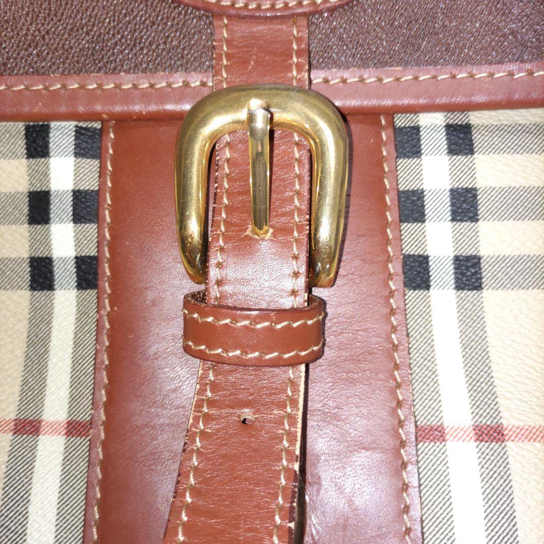 【人気のレザー＆ノバチェック】BURBERRY ボストンバッグ 肩かけ有