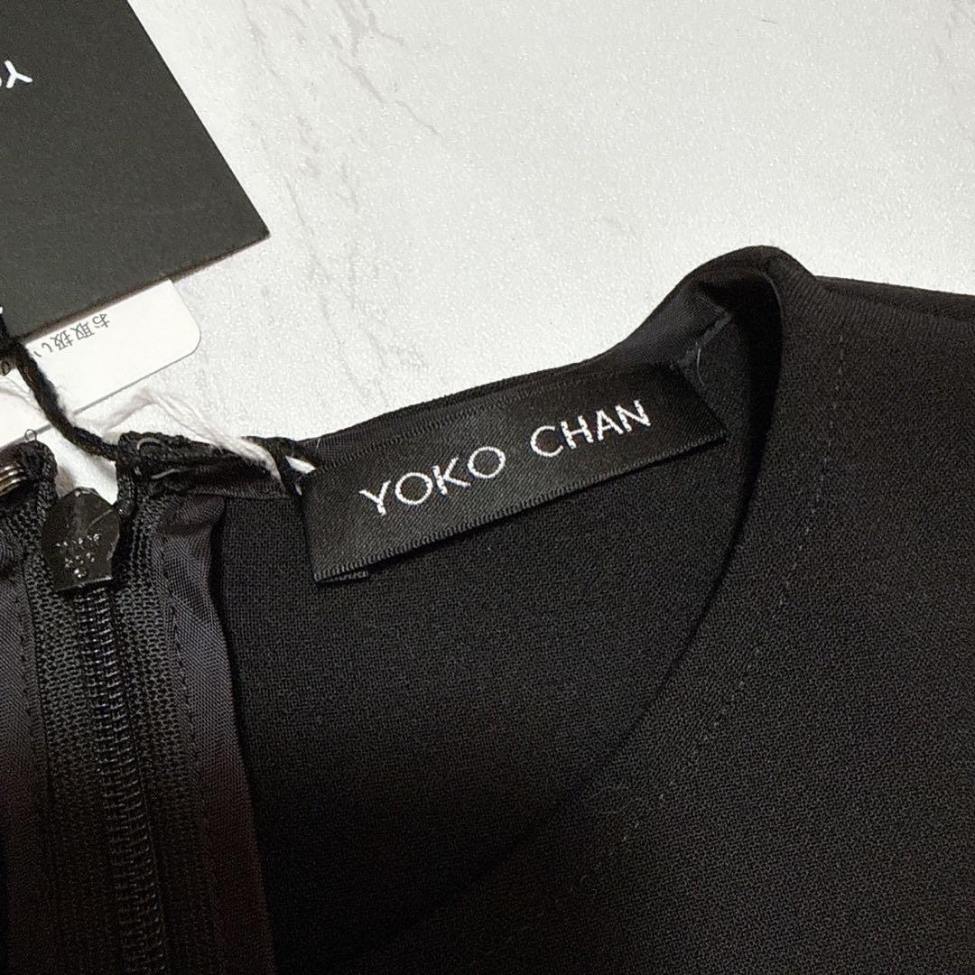 新品タグ付き✨近年モデルYOKO CHAN フレアスリーブワンピース 黒　40