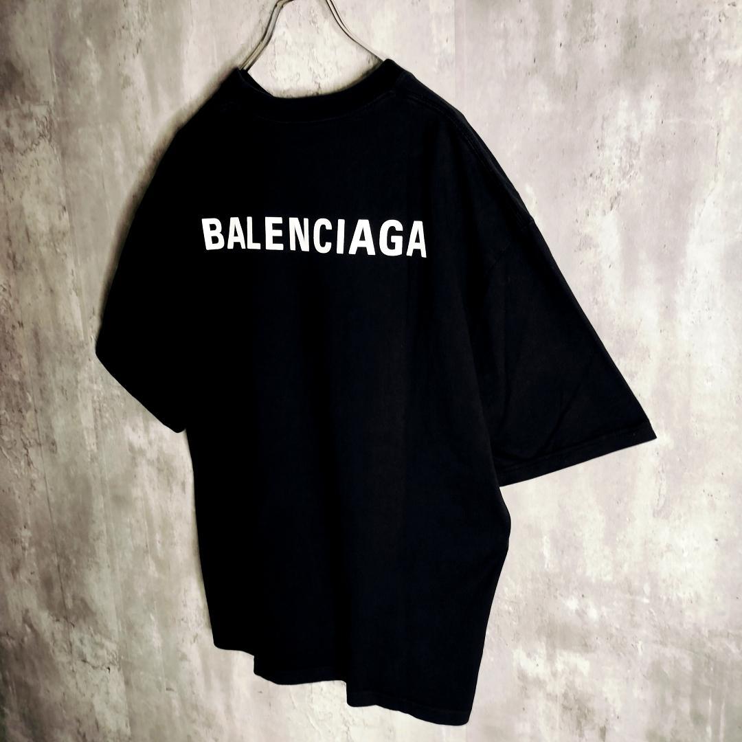 バレンシアガ 両面ロゴ バックロゴ フロントロゴ オーバーサイズ Tシャツ L