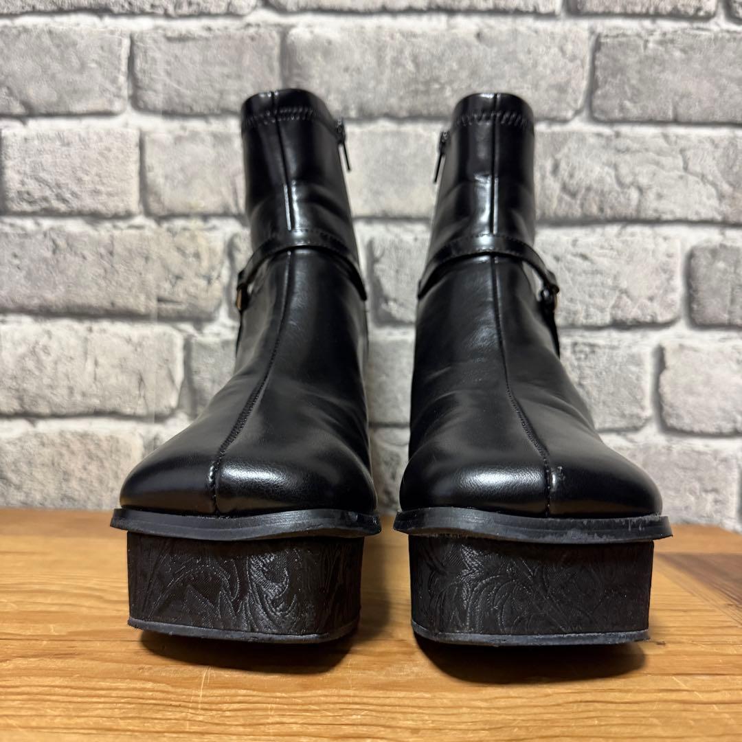 【美品】HARE　ガラソールチャンキーブーツ　ブラック　厚底　Mサイズ