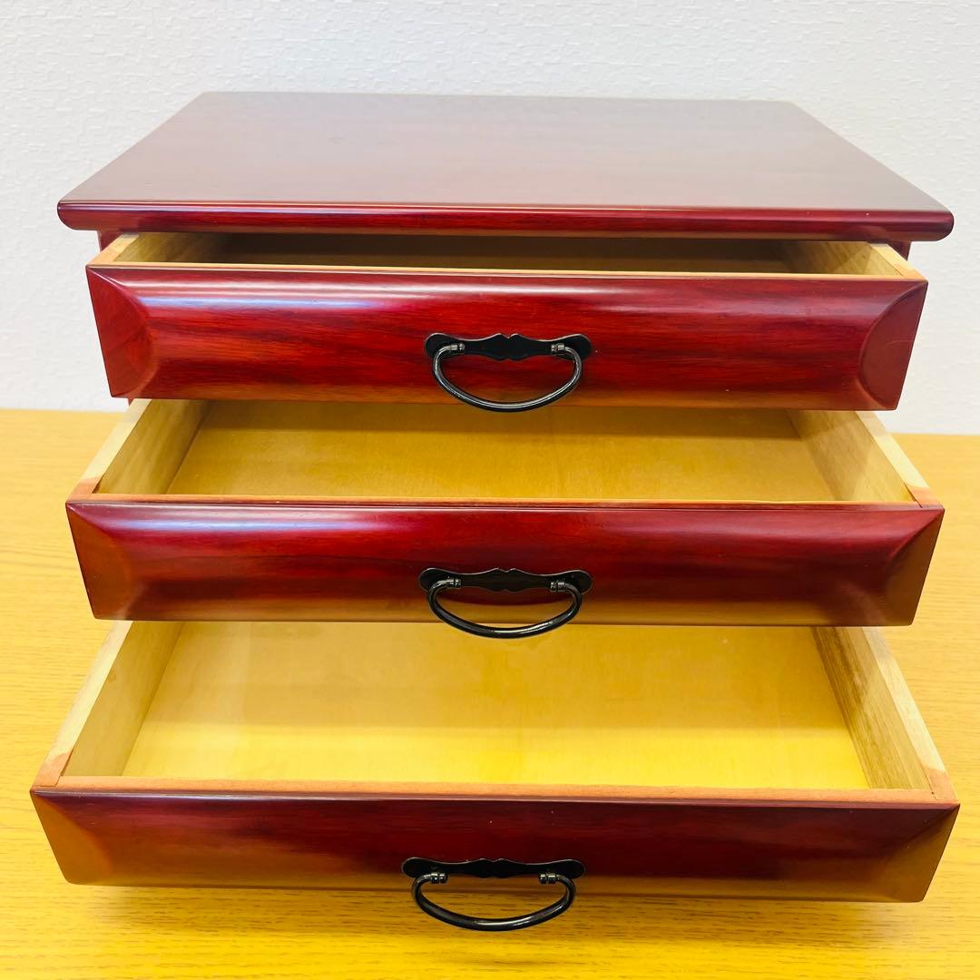 【美品】木製 卓上チェスト 漆塗り 小物収納 和モダン 高級感　和風