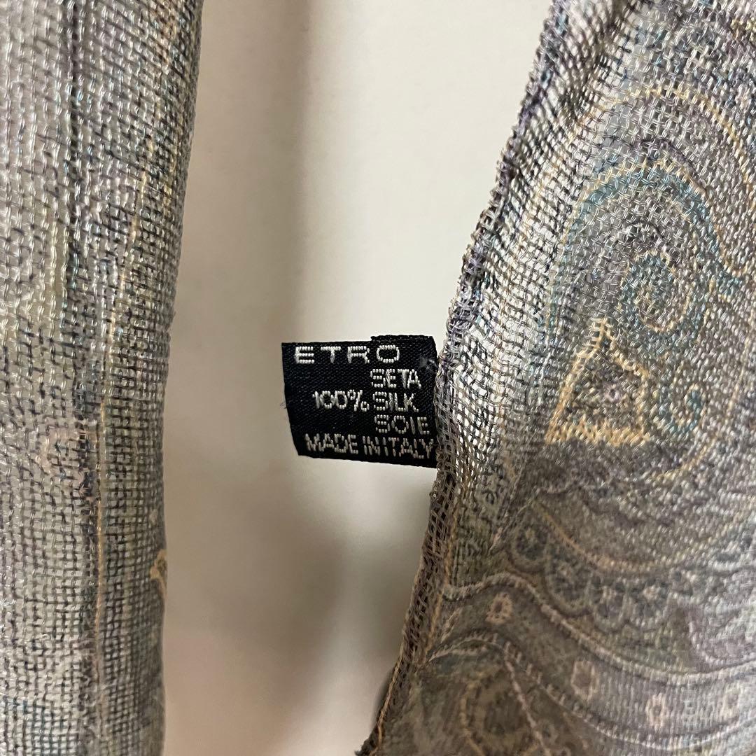 極美品✨ ETRO エトロ ペイズリー シルク100% スカーフ ストール