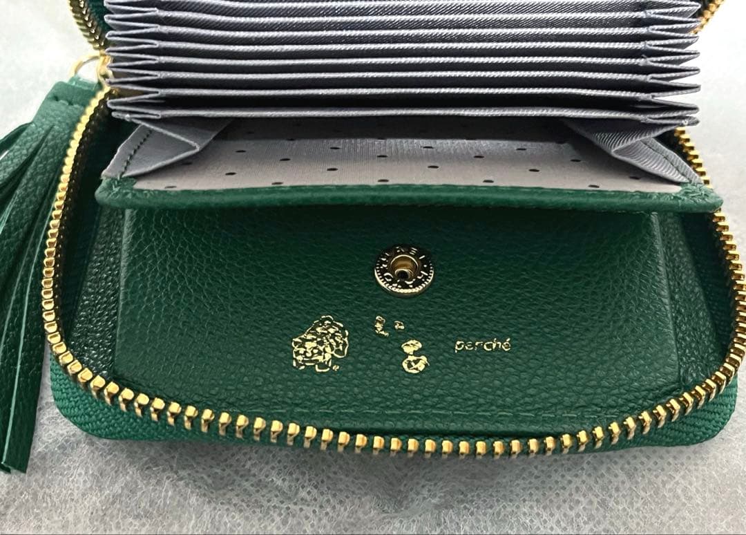 虎屋ういろ×perche(ペルケ)×earジャバラ二つ折り財布 グリーン
