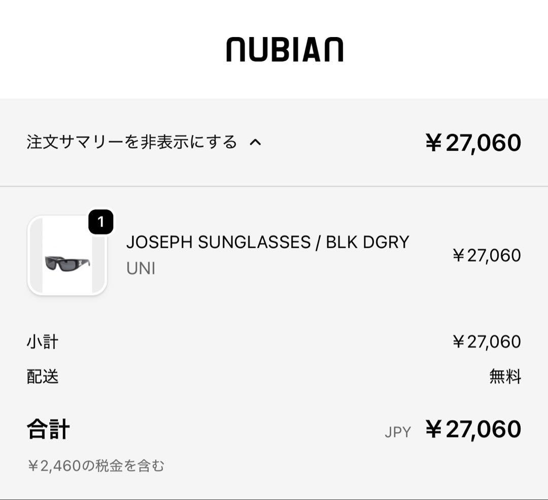 小物 off white JOSEPH SUNGLASSES / BLK DGRY