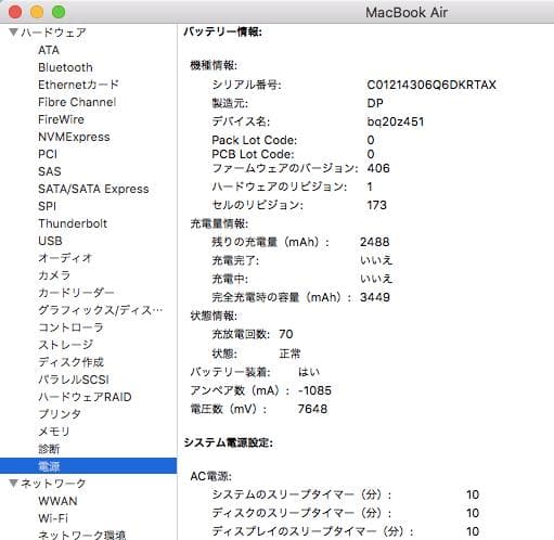 MacBook Air Mid2011 11インチ
