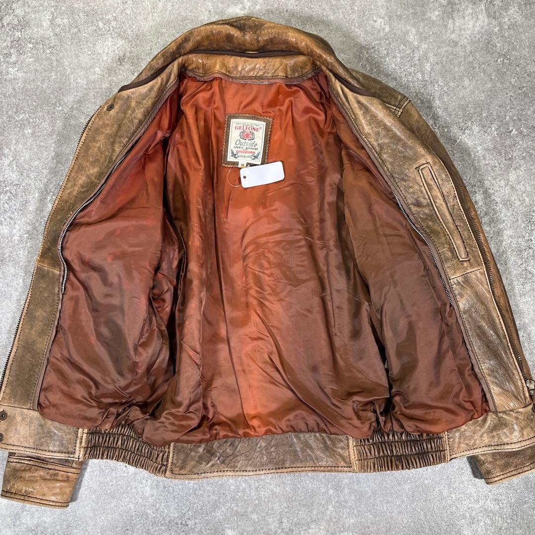 雰囲気抜群 90s レザーフライトジャケット　A-2 M　YKK ライナー欠品