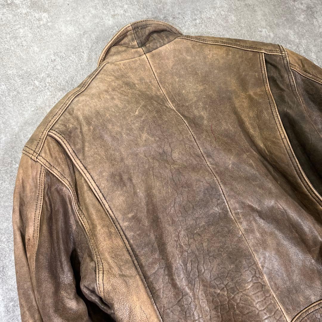 雰囲気抜群 90s レザーフライトジャケット　A-2 M　YKK ライナー欠品