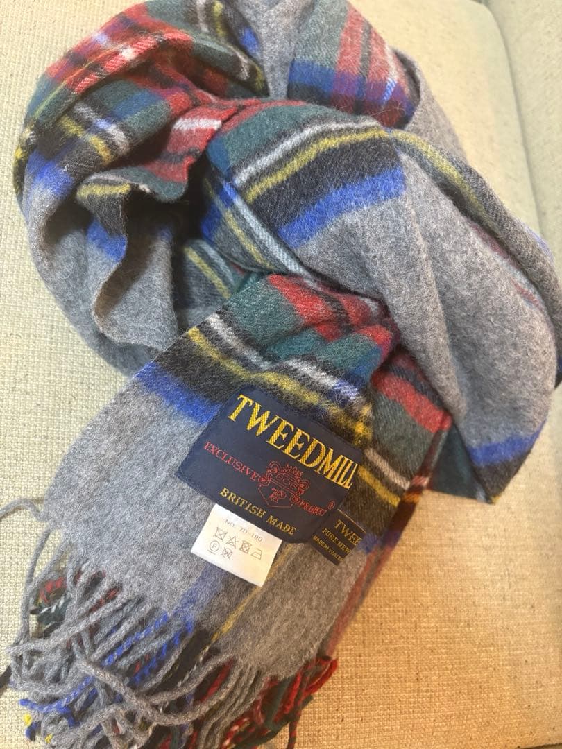 TWEEDMILLグレーチェックマフラー　ストール