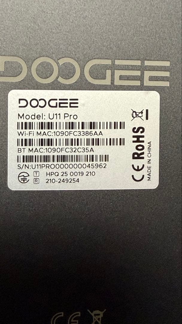 DOOGEE U11 Pro Androidタブレット本体