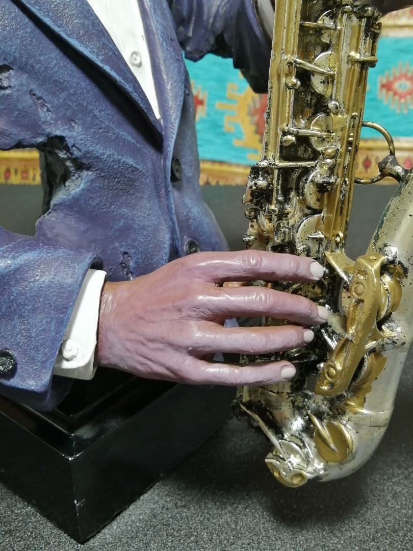 黒人 Jazz Sax Player ジャズ奏者 オブジェ 置物