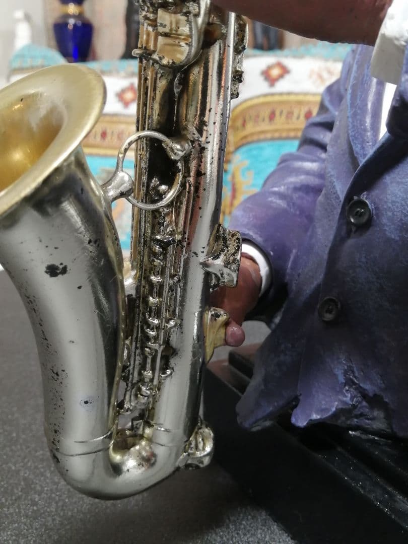 黒人 Jazz Sax Player ジャズ奏者 オブジェ 置物
