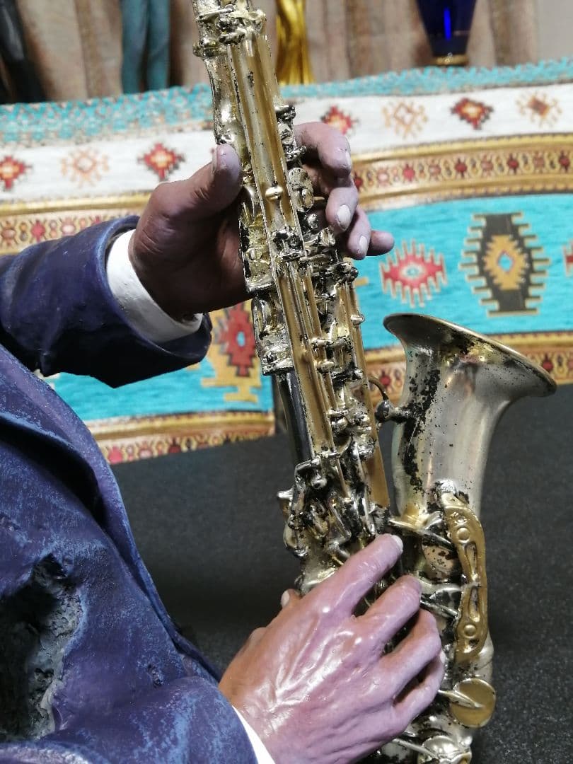 黒人 Jazz Sax Player ジャズ奏者 オブジェ 置物