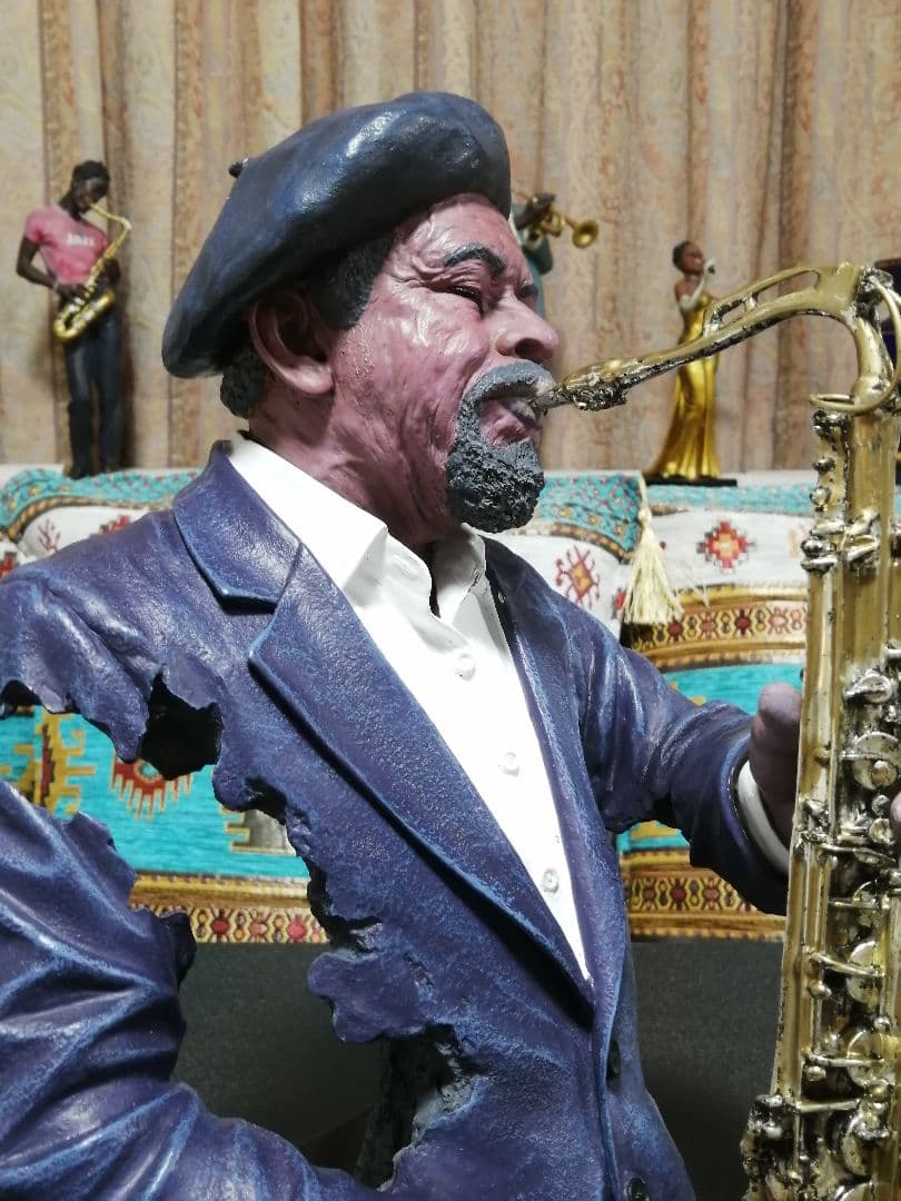 黒人 Jazz Sax Player ジャズ奏者 オブジェ 置物