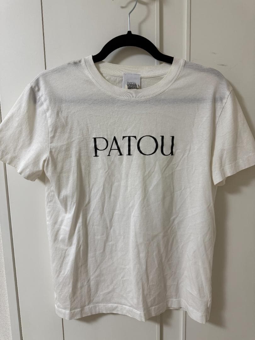 正規美品 PATOU ロゴTシャツ XS 白 ポルトガル製 パトゥ オーガニック