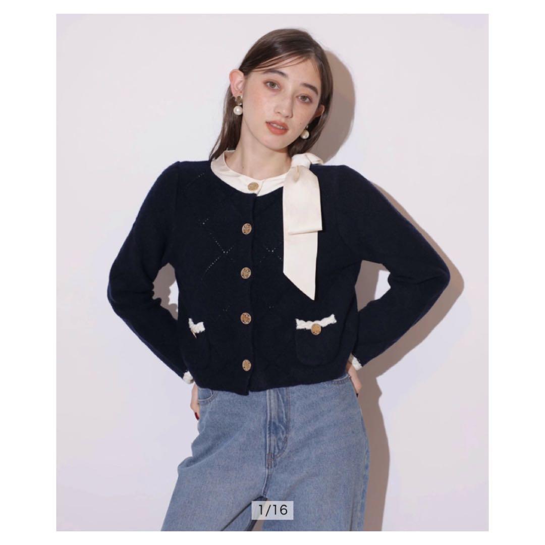 【ちょこ】〈MARIEBELLEコラボ〉RibbonKnitJacket