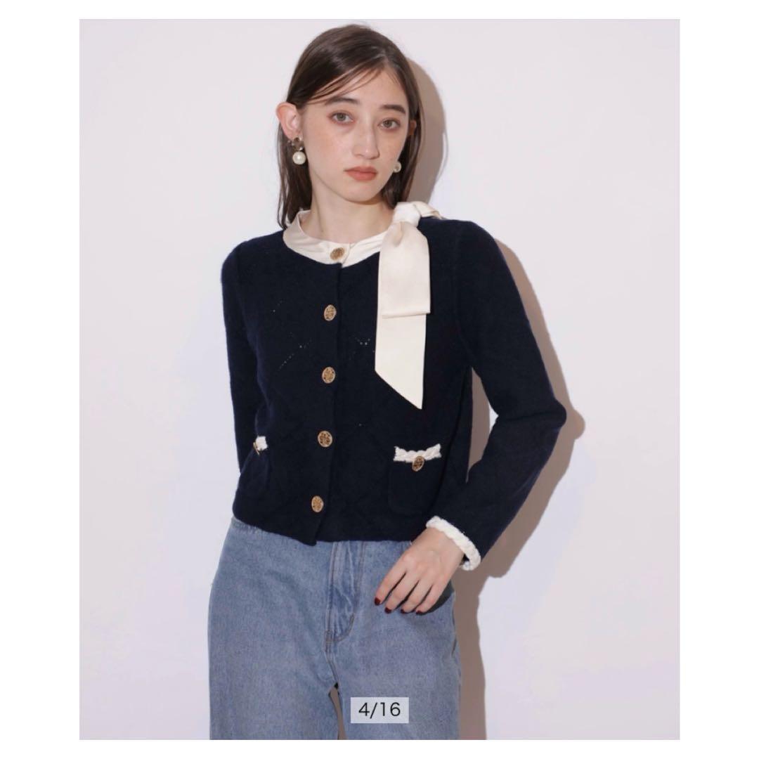 【ちょこ】〈MARIEBELLEコラボ〉RibbonKnitJacket