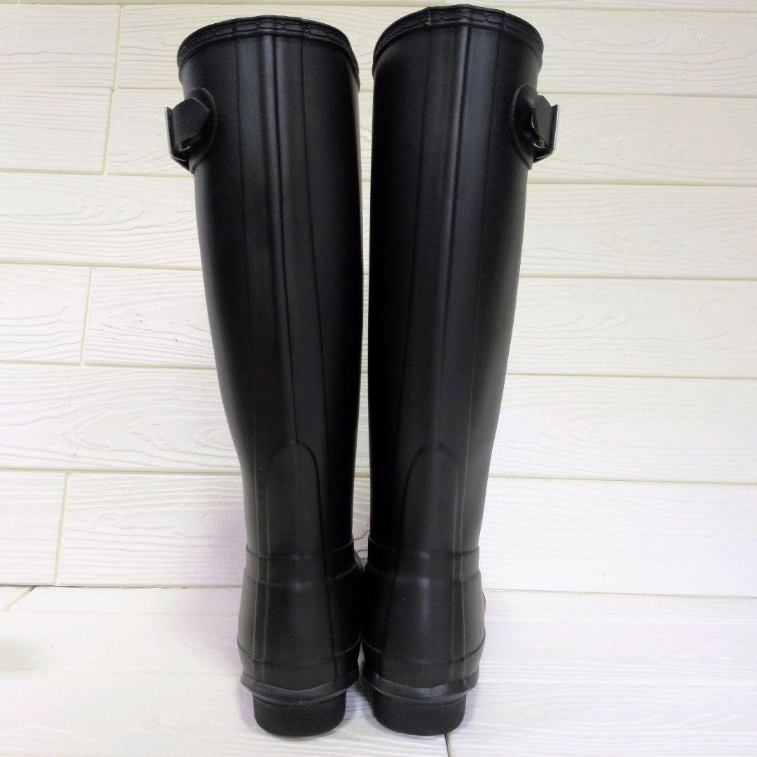 【美品】HUNTER ブラック レインシューズ　長靴　ロングブーツ　23.5